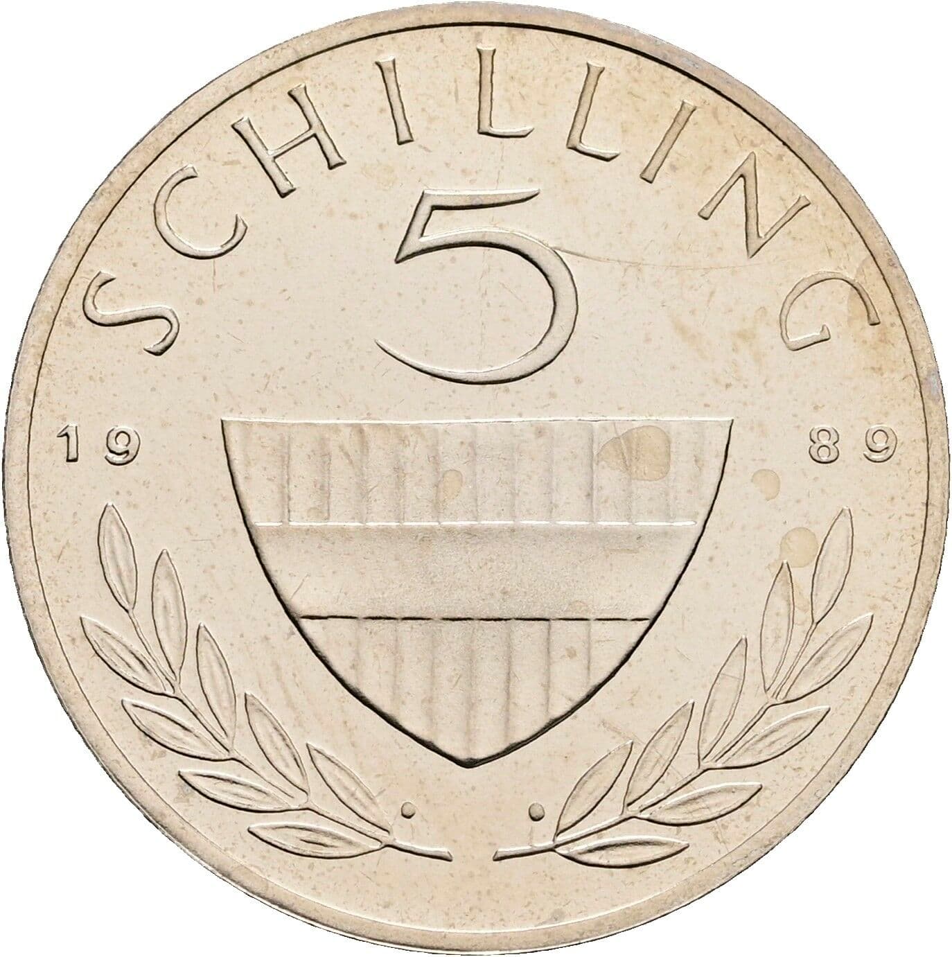 5 Schilling 1989 – Vorderseite