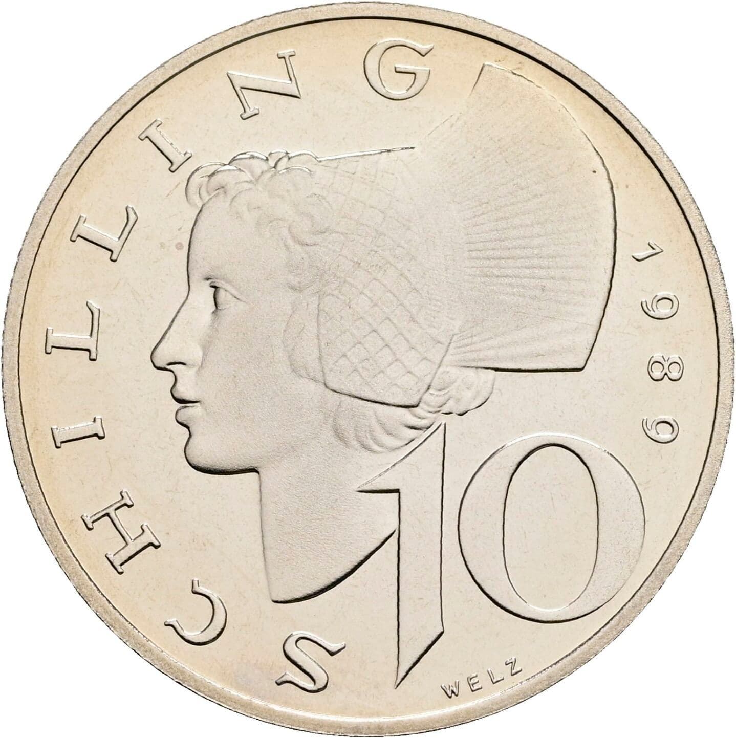 10 Schilling 1989 – Vorderseite
