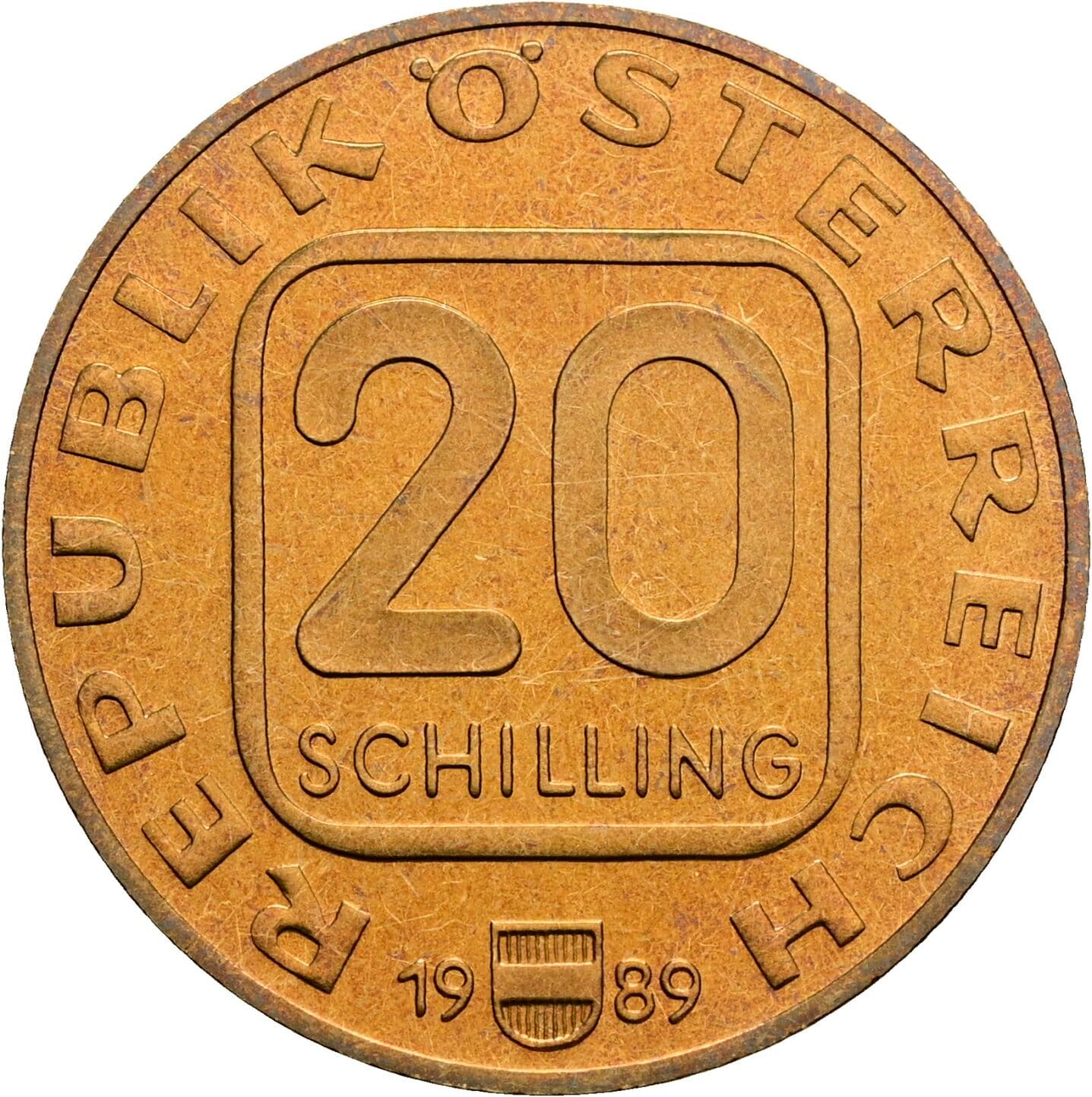 20 Schilling 1989 – Vorderseite