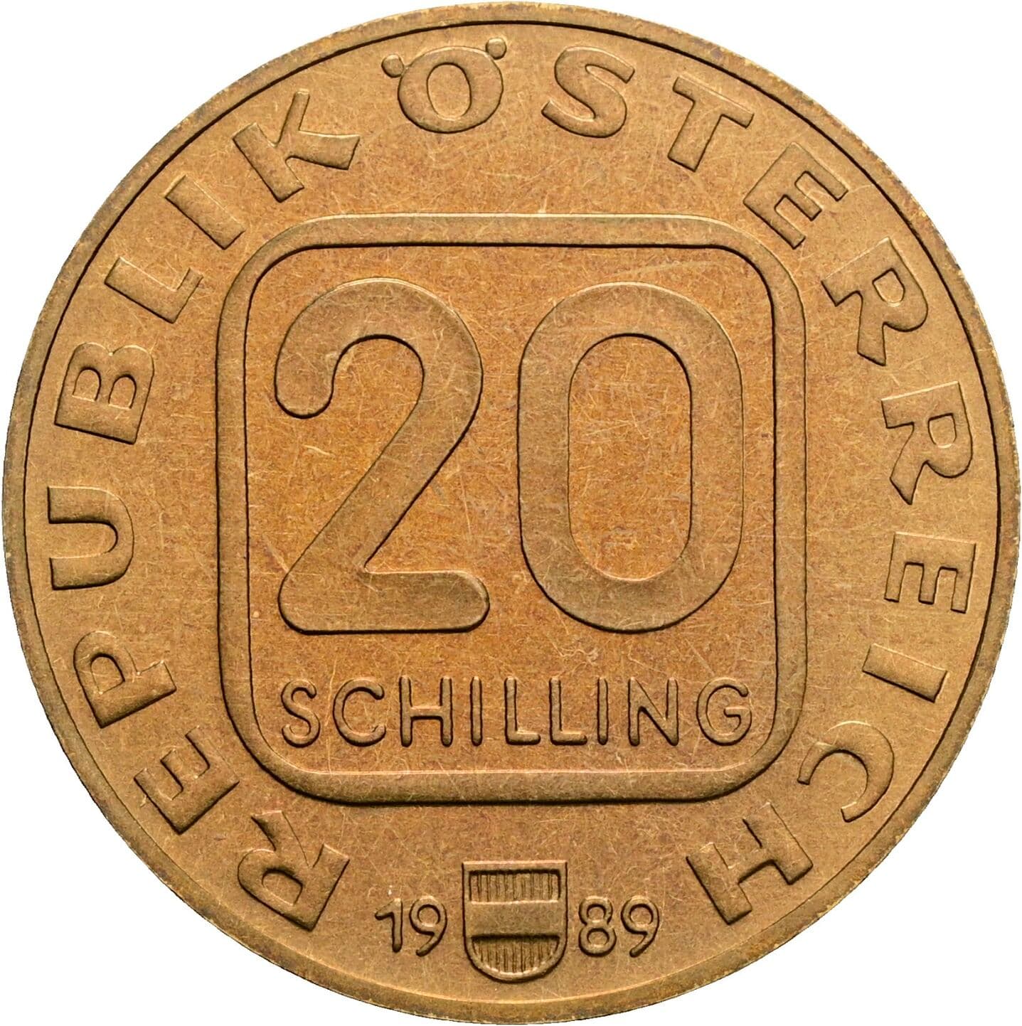 20 Schilling 1989 – Vorderseite