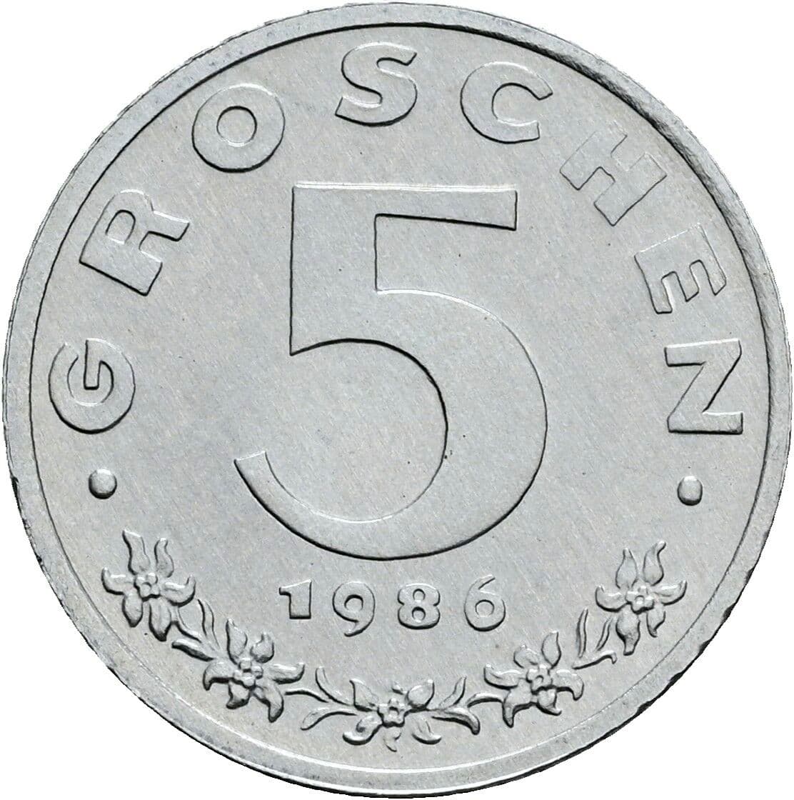5 Groschen 1986 – Vorderseite
