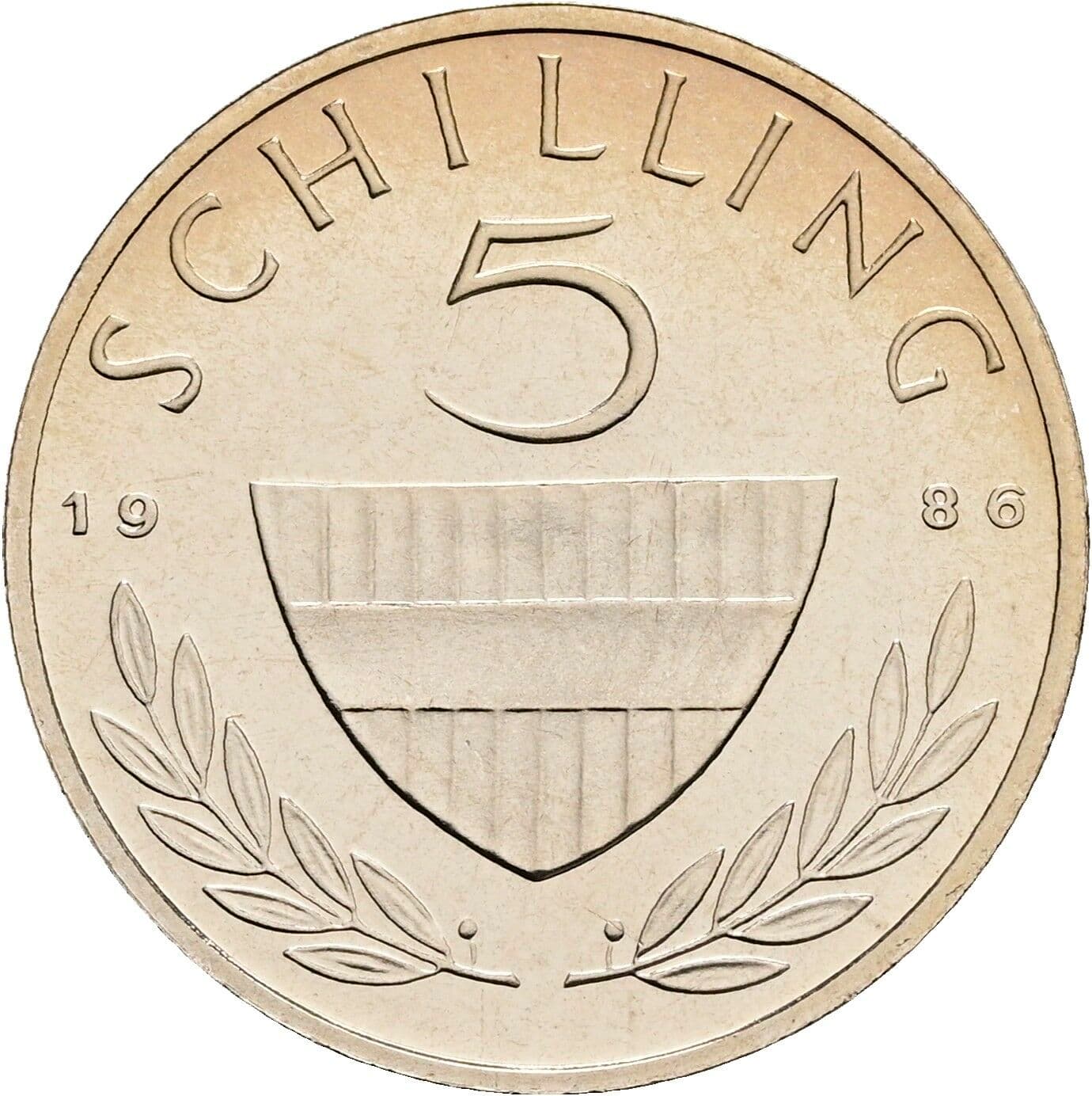 5 Schilling 1986 – Vorderseite