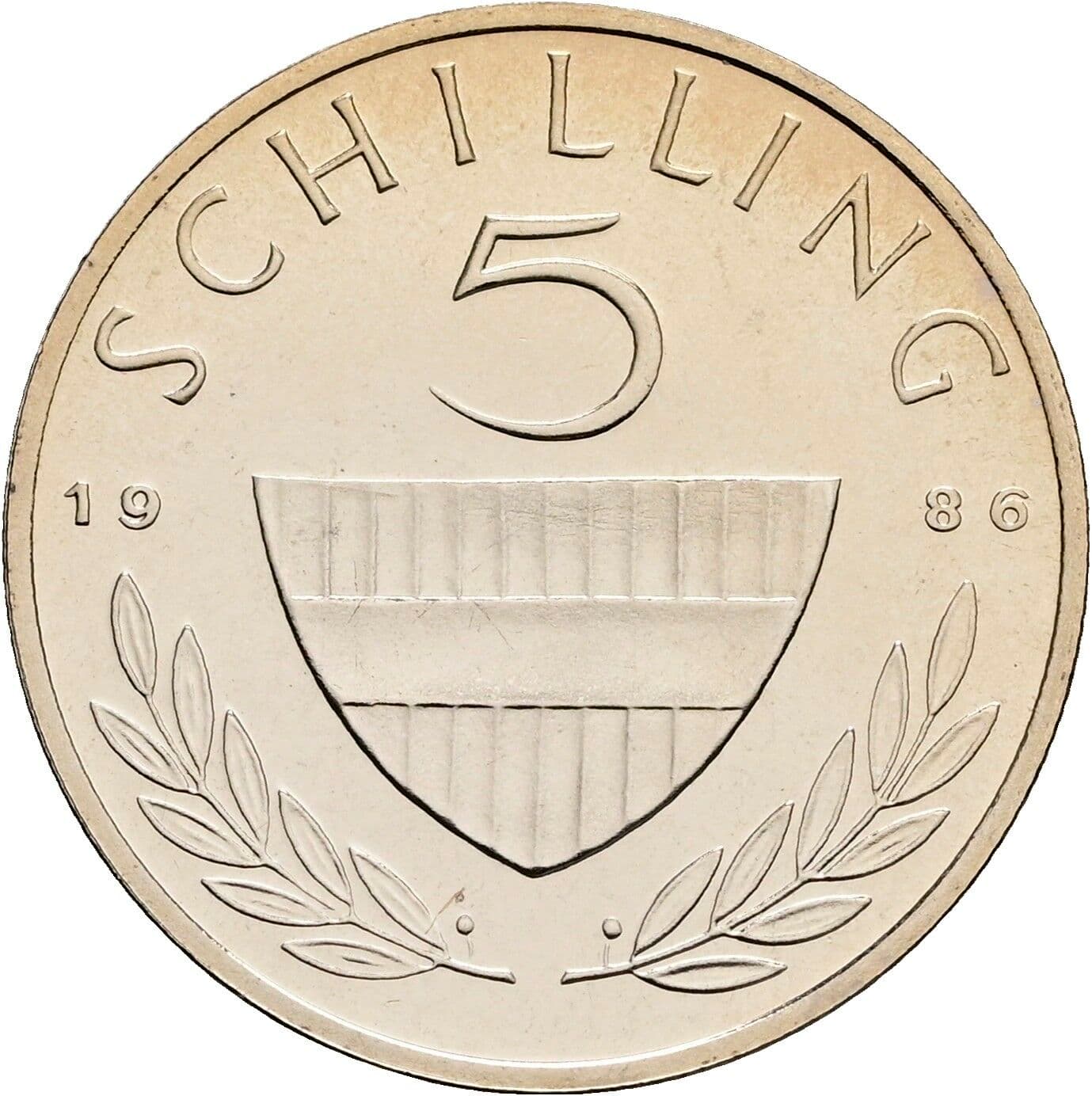 5 Schilling 1986 – Vorderseite