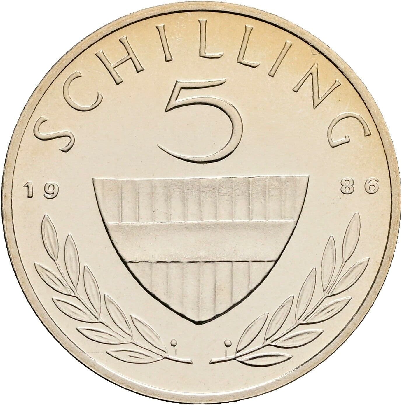5 Schilling 1986 – Vorderseite