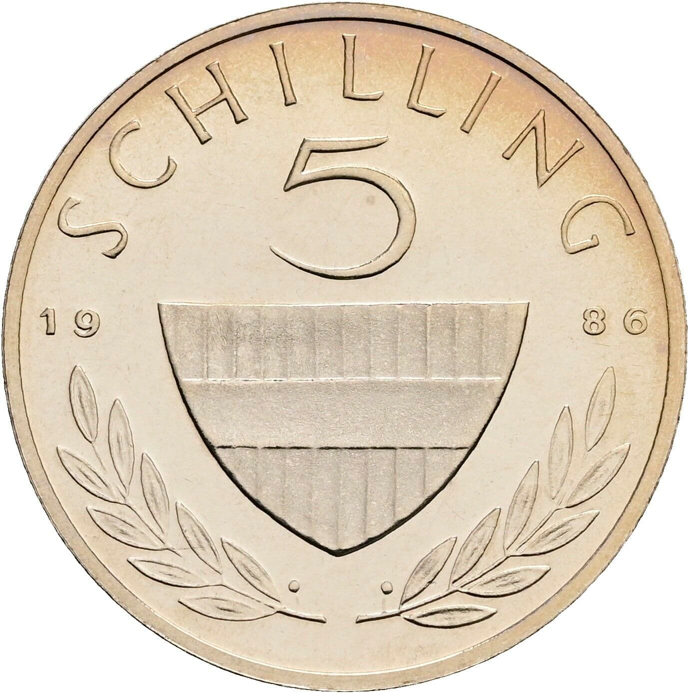 5 Schilling 1986 – Vorderseite