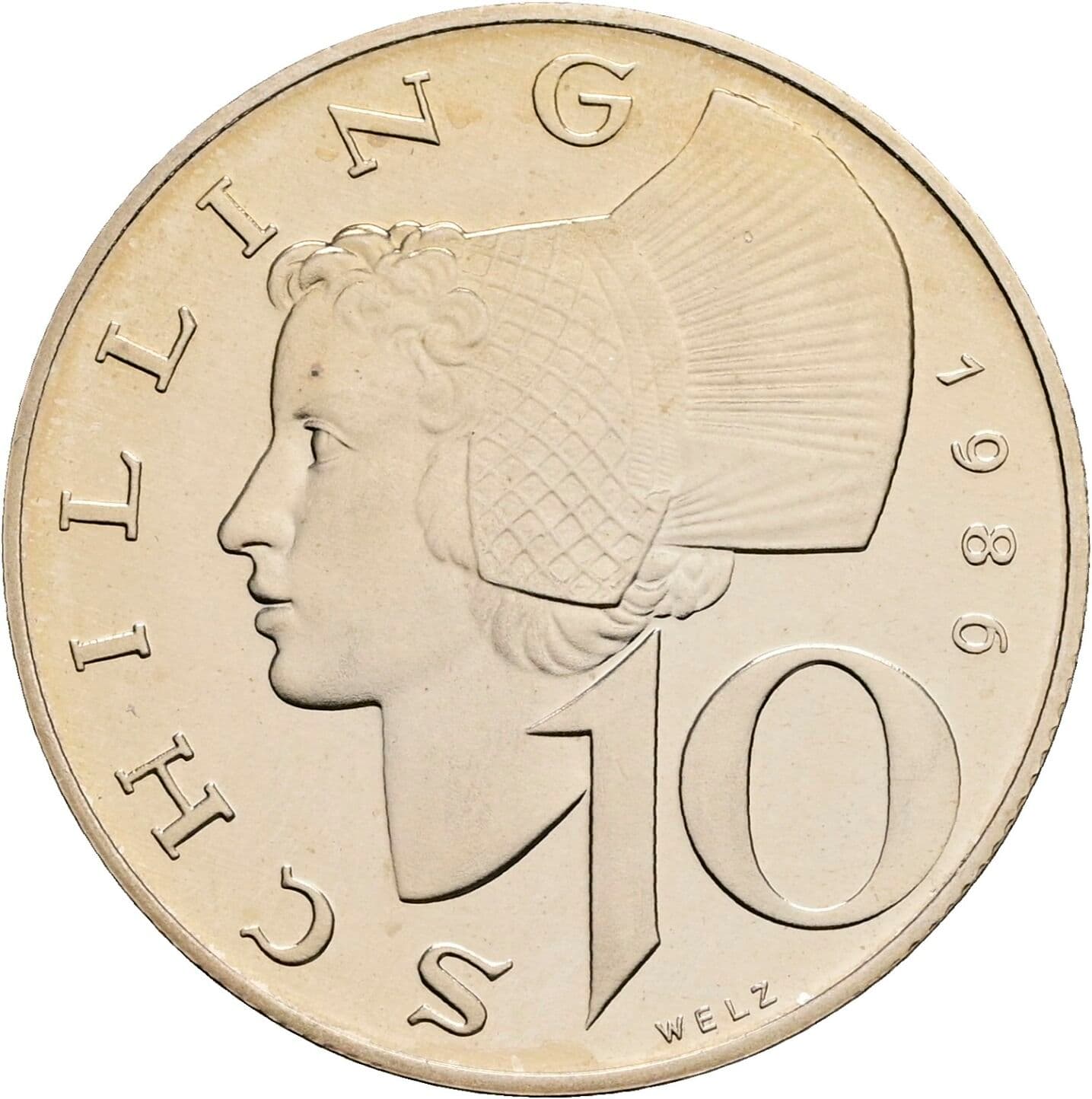 10 Schilling 1986 – Vorderseite
