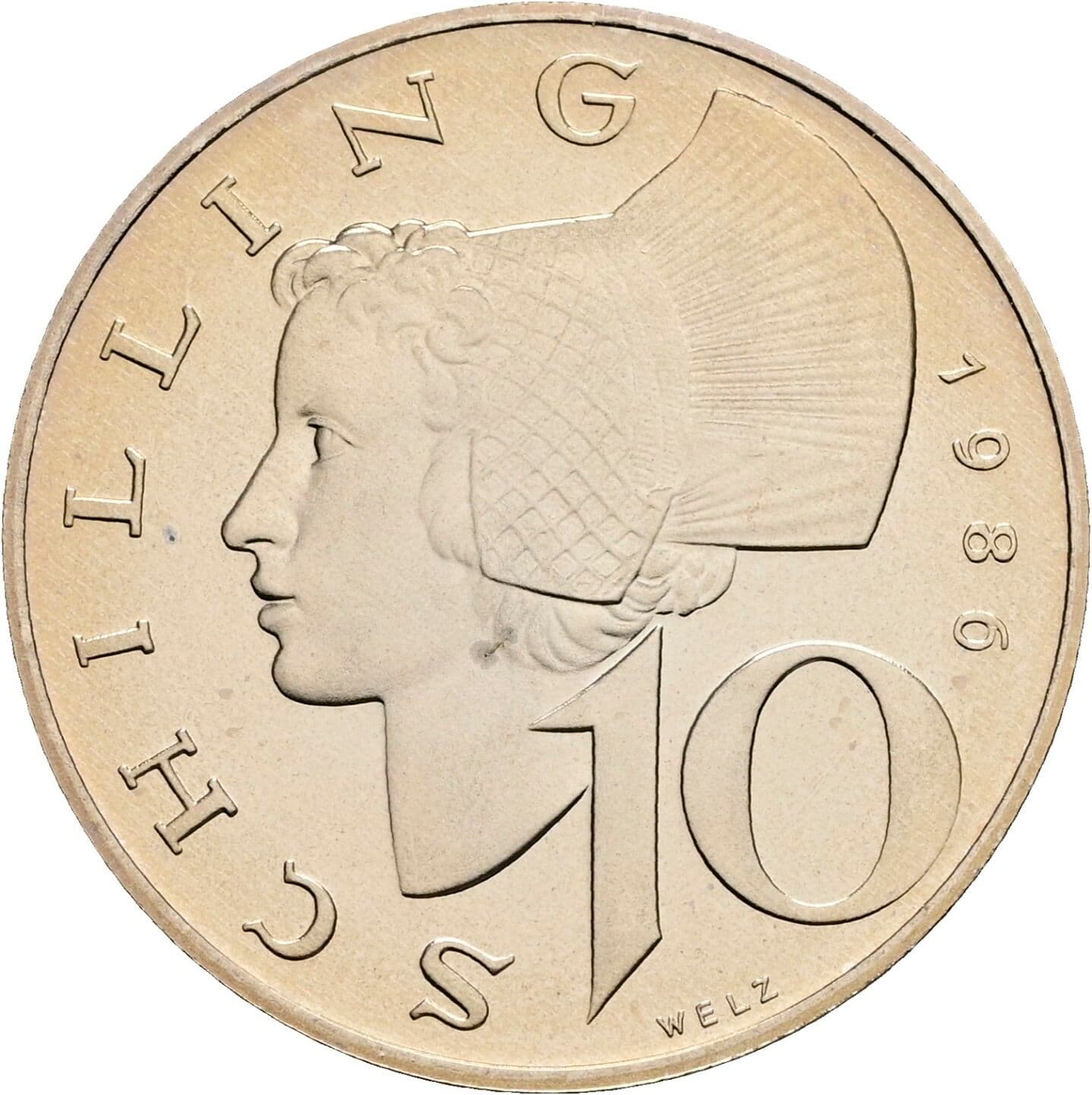 10 Schilling 1986 – Vorderseite