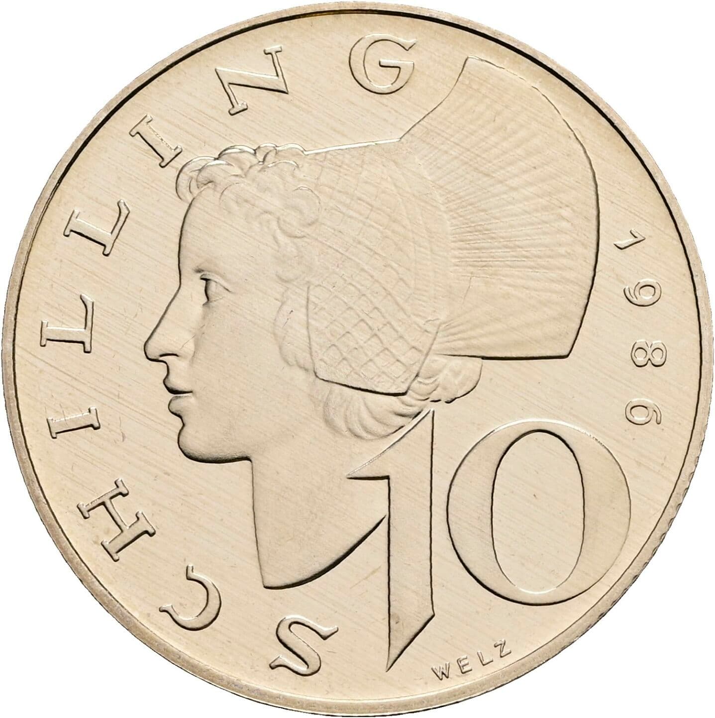 10 Schilling 1986 – Vorderseite