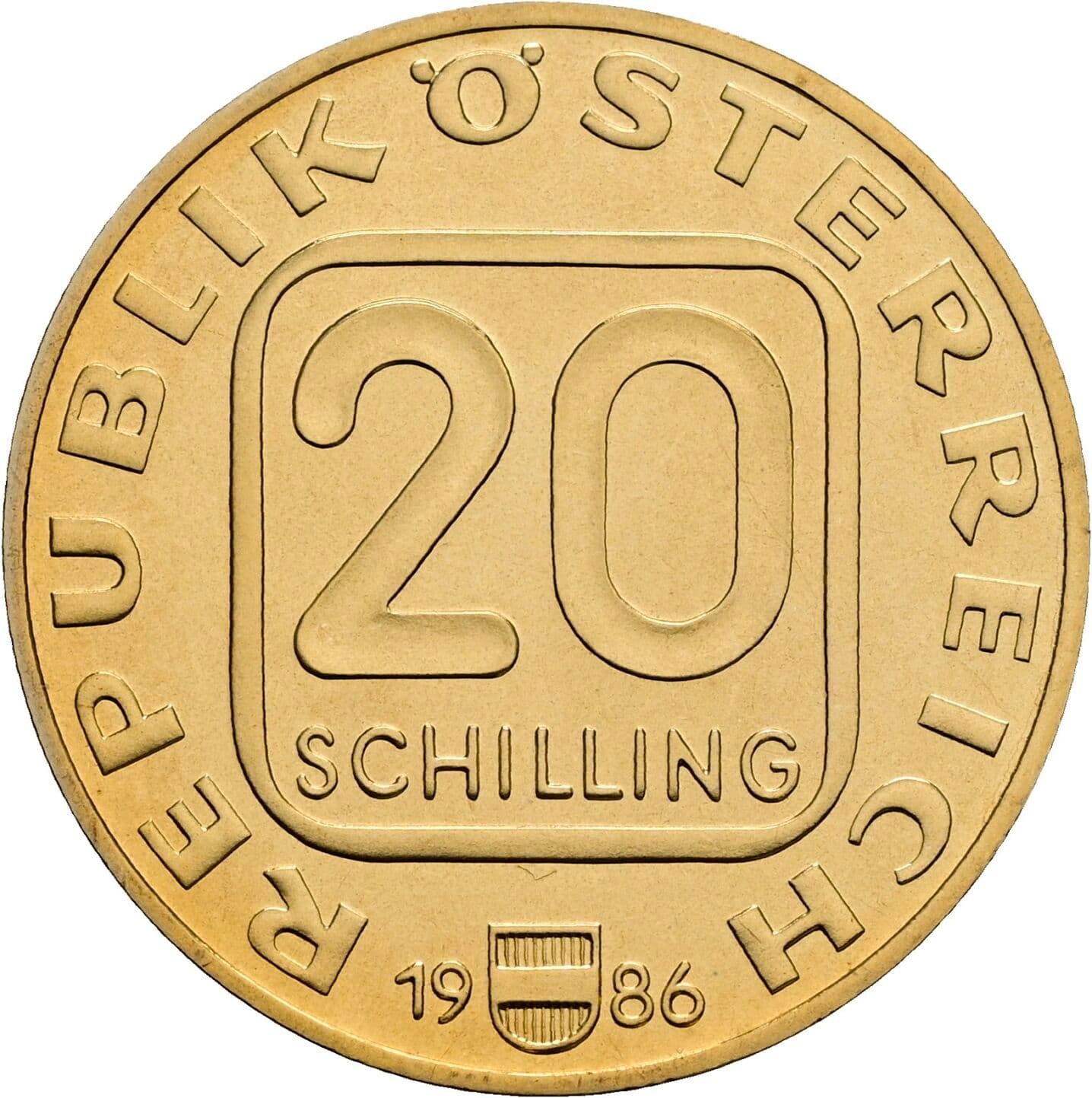20 Schilling 1986 – Vorderseite