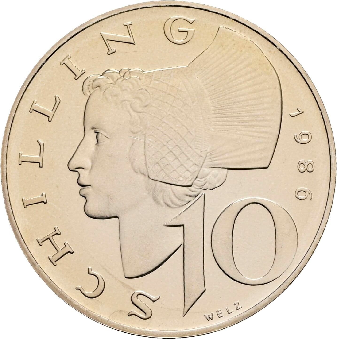 10 Schilling 1986 – Vorderseite