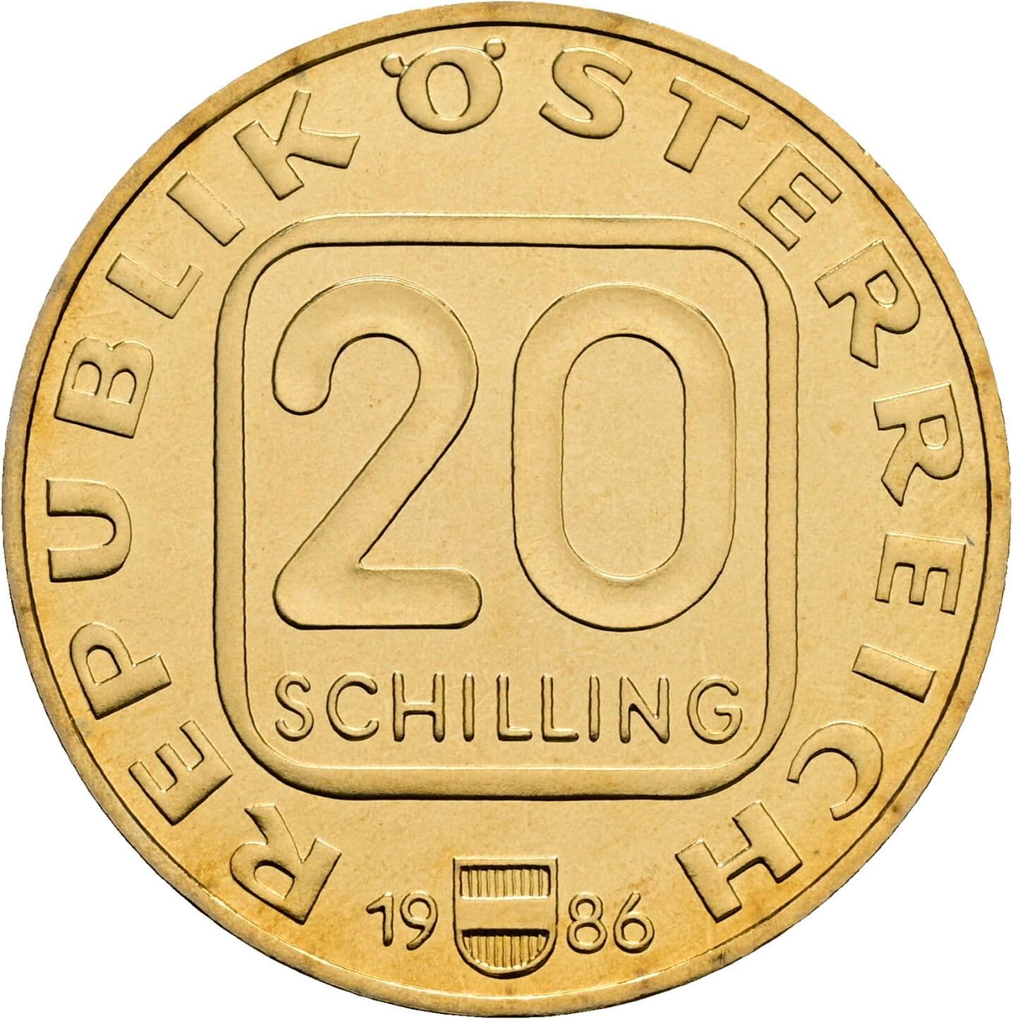 20 Schilling 1986 – Vorderseite