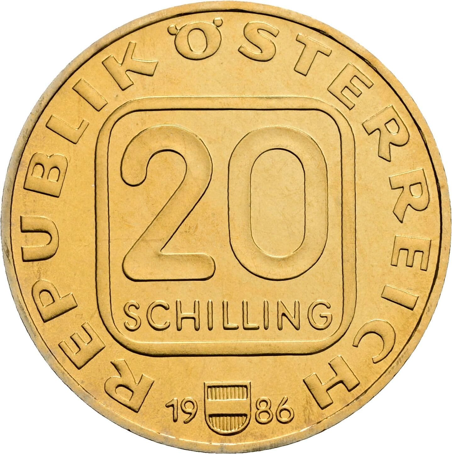 20 Schilling 1986 – Vorderseite