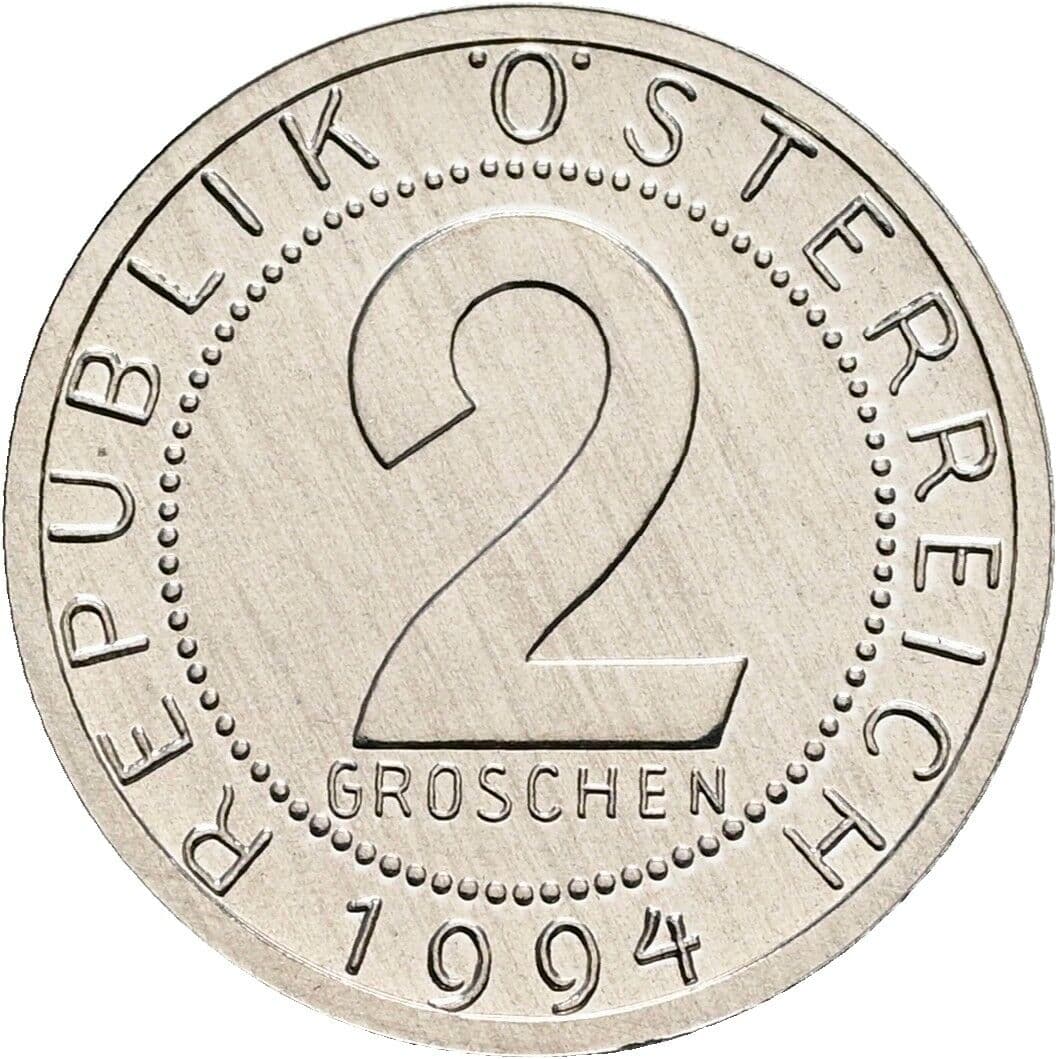 2 Groschen 1994 – Vorderseite