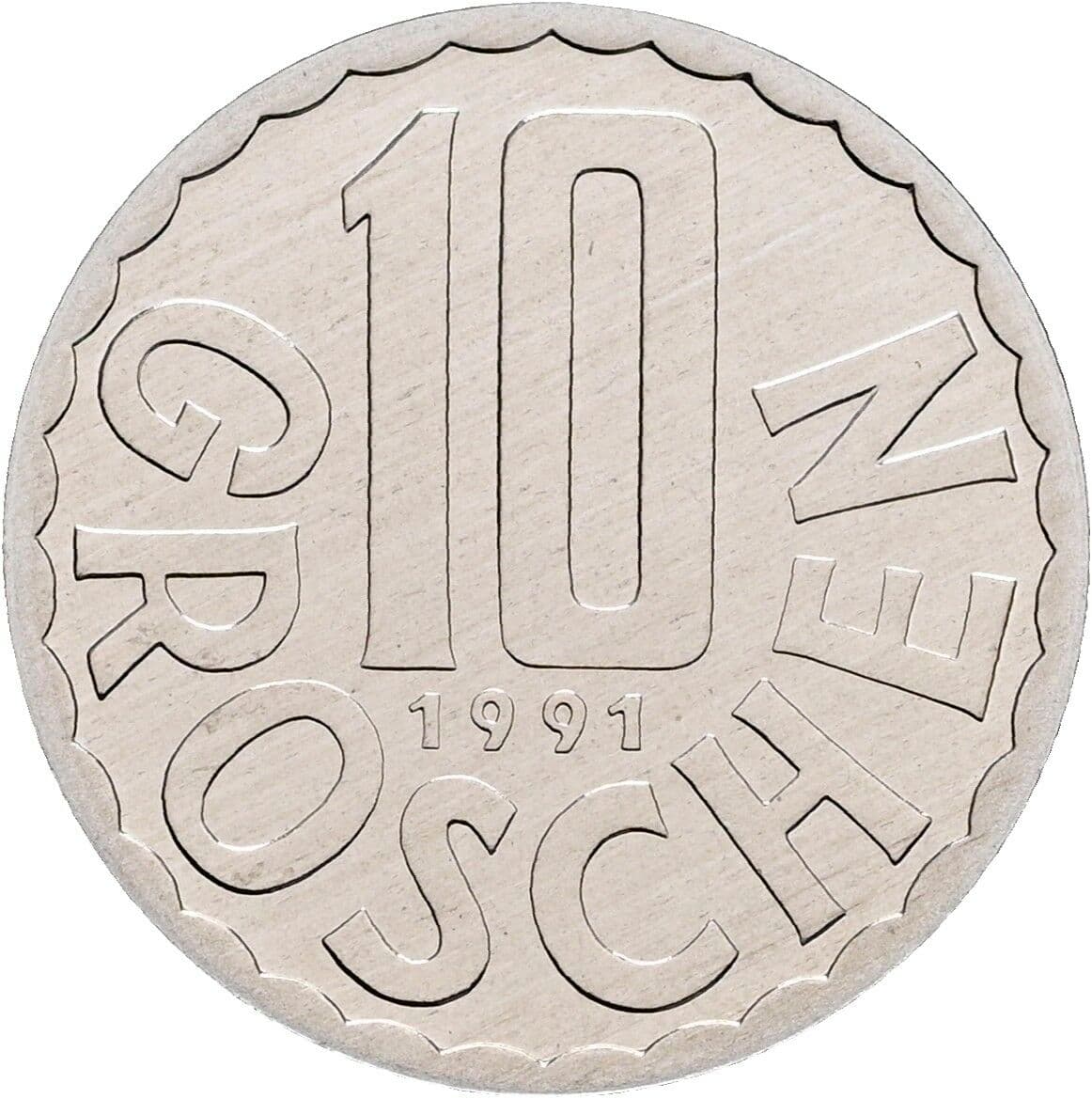 10 Groschen 1991 – Vorderseite
