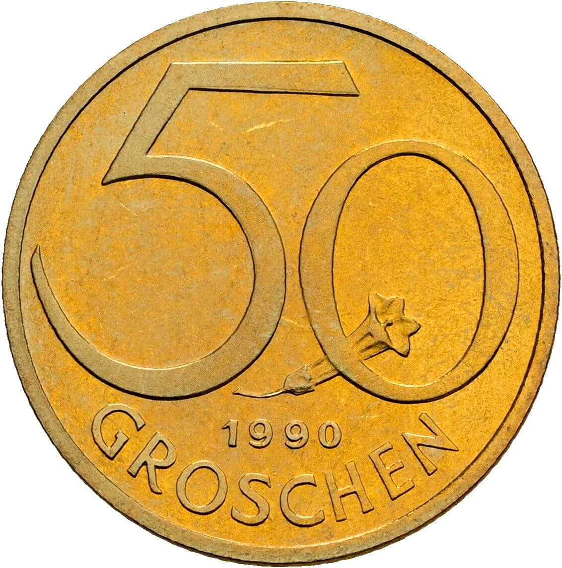 50 Groschen 1990 – Vorderseite