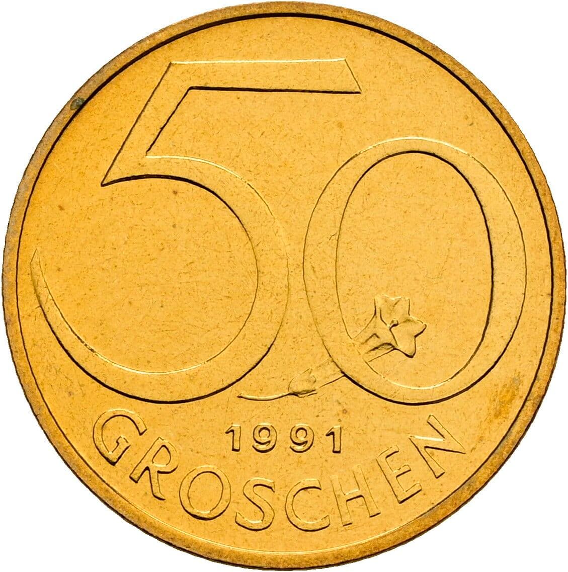 50 Groschen 1991 – Vorderseite