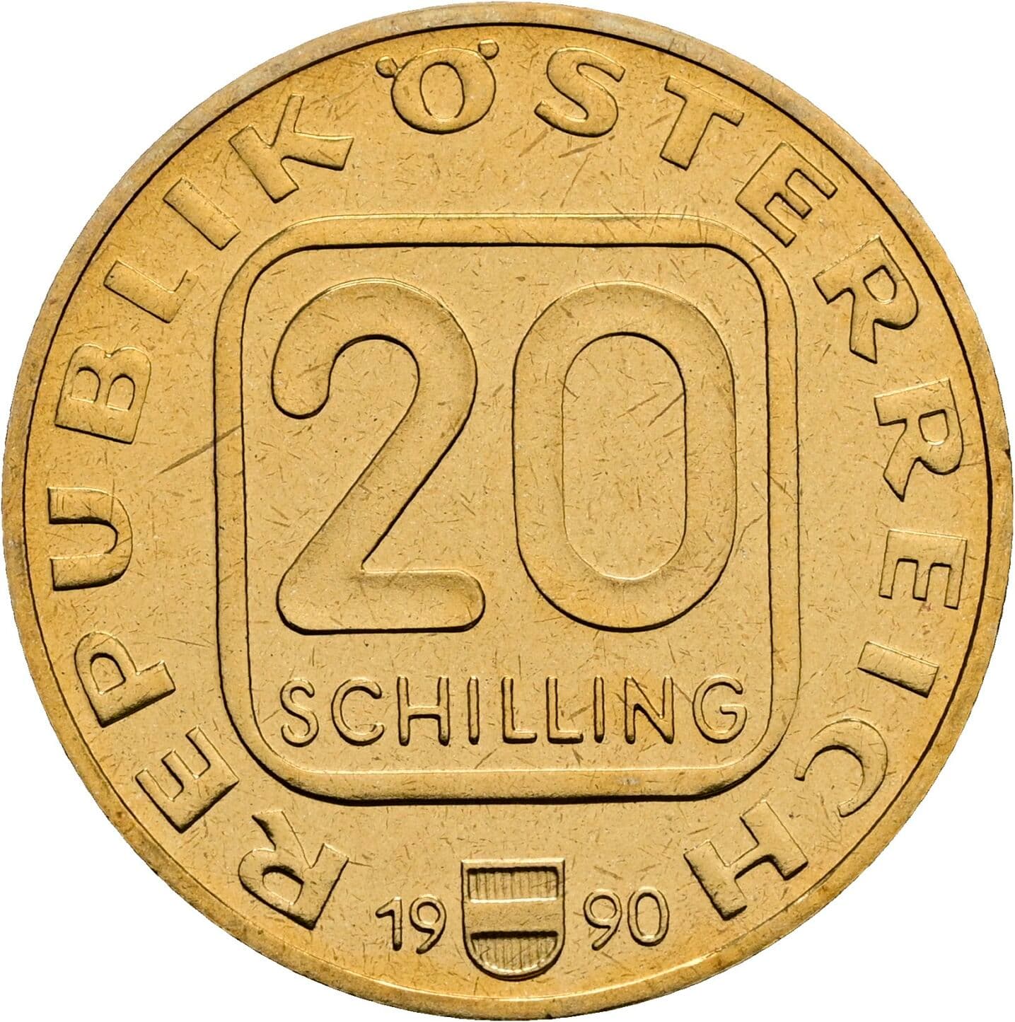 20 Schilling 1990 – Vorderseite