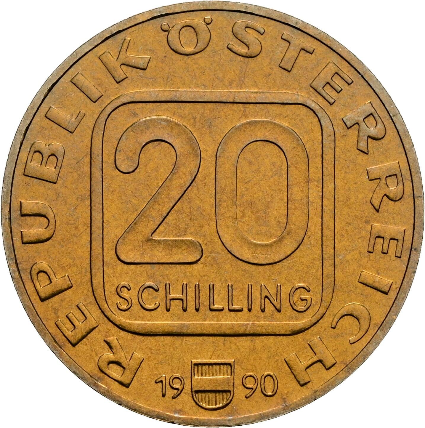 20 Schilling 1990 – Vorderseite