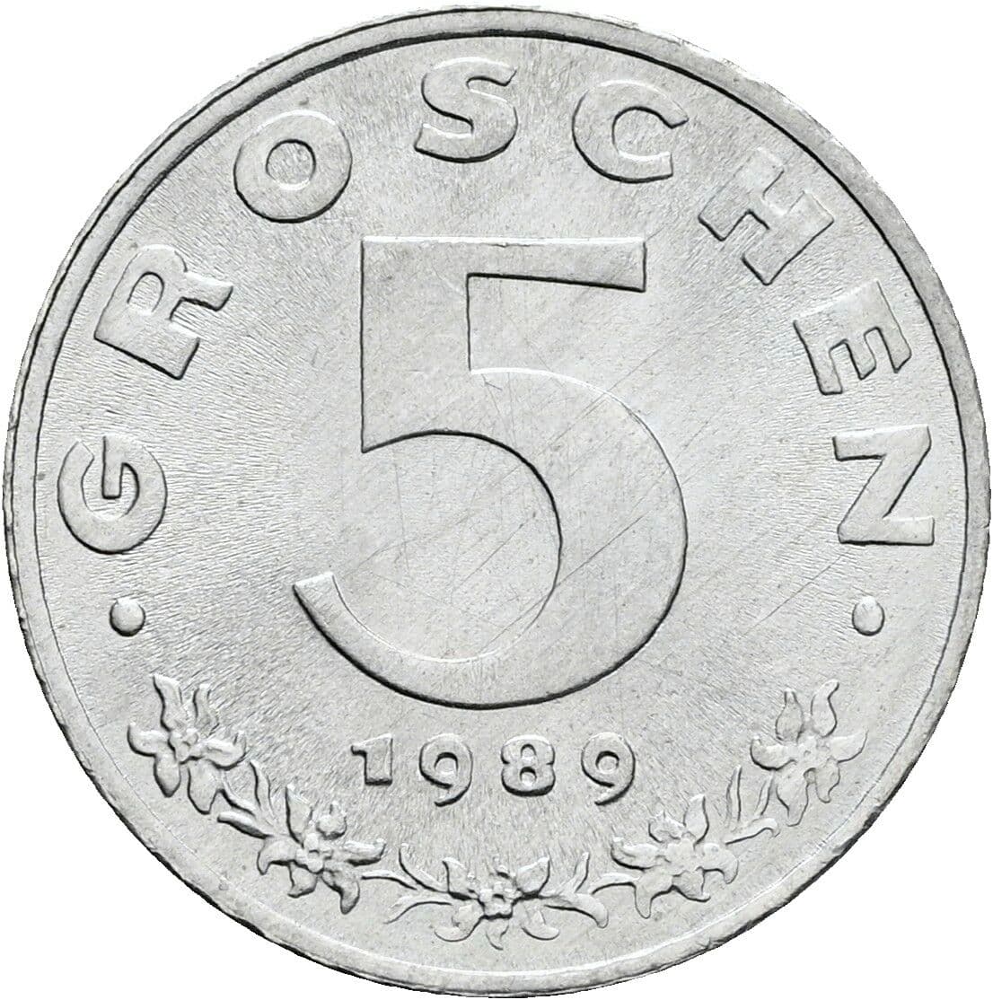 5 Groschen 1989 – Vorderseite