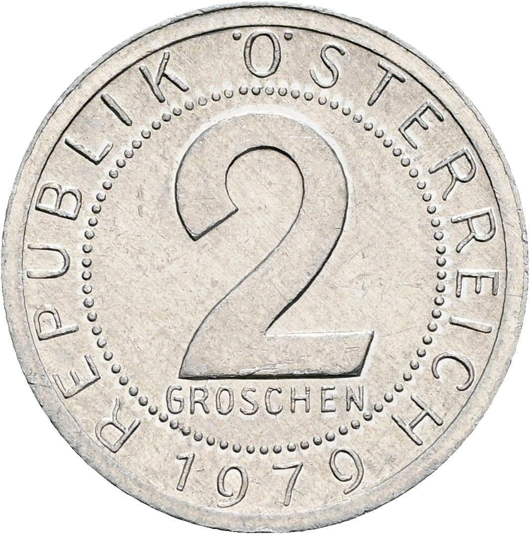 2 Groschen 1979 – Vorderseite