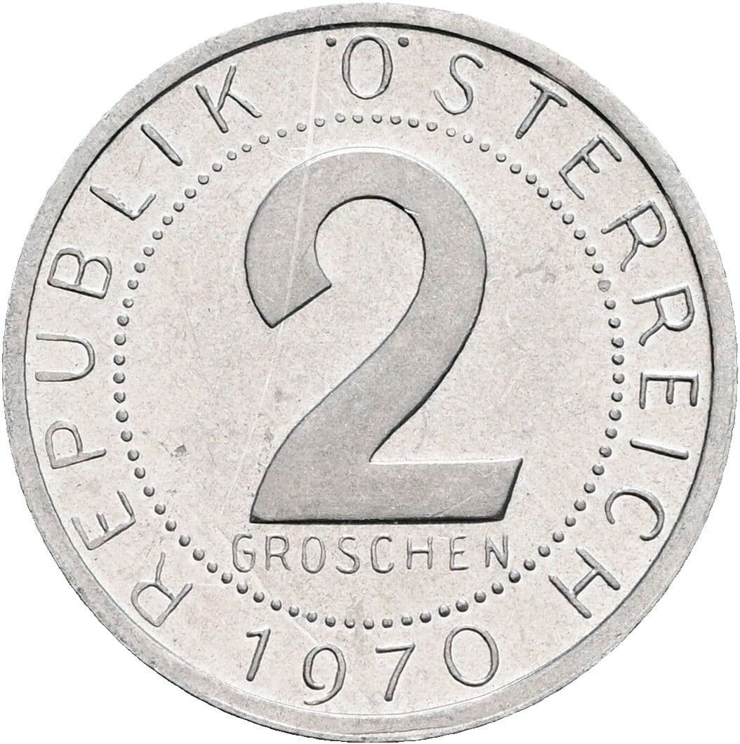 2 Groschen 1970 – Vorderseite