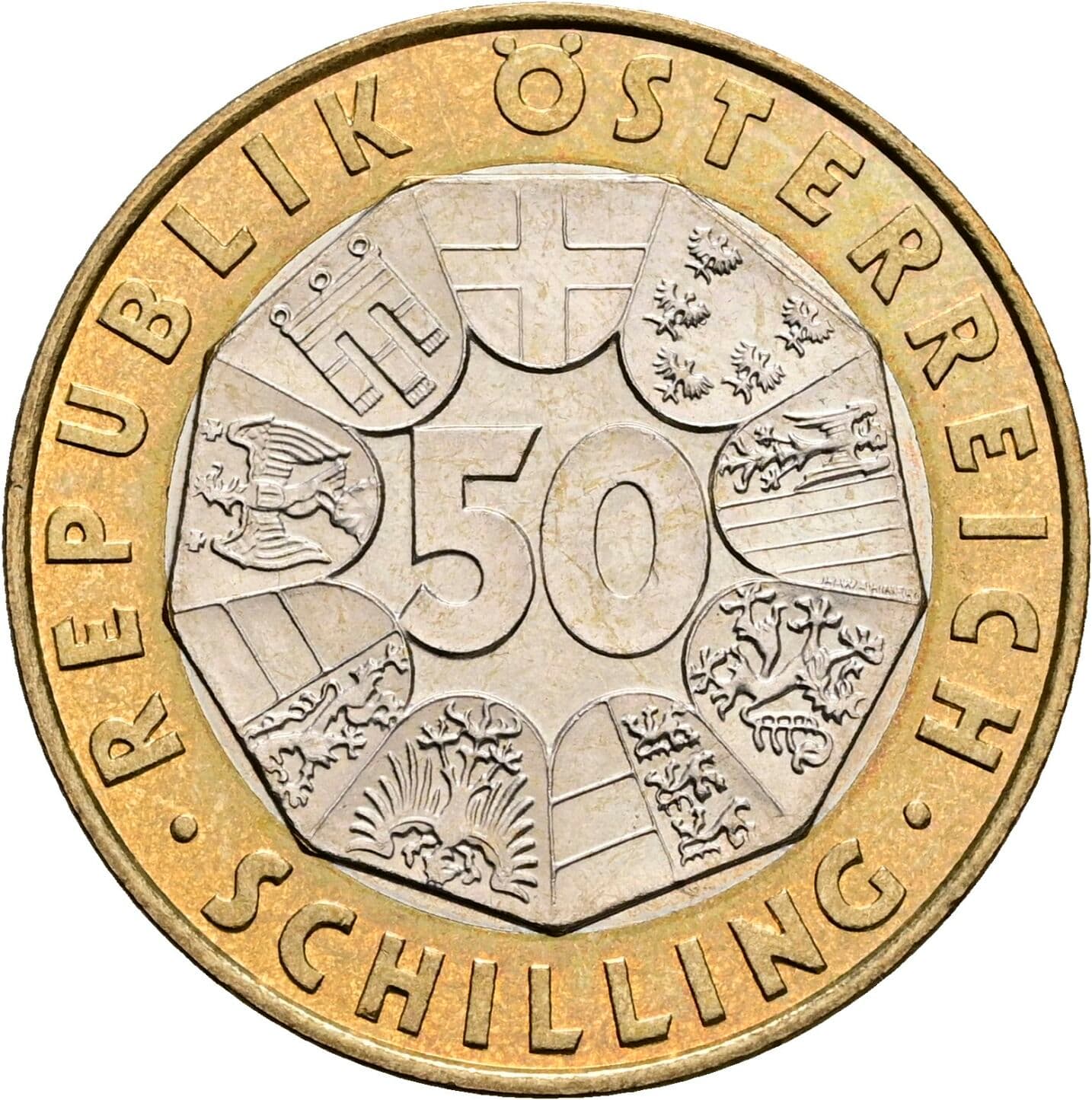 50 Schilling 1999 – Vorderseite