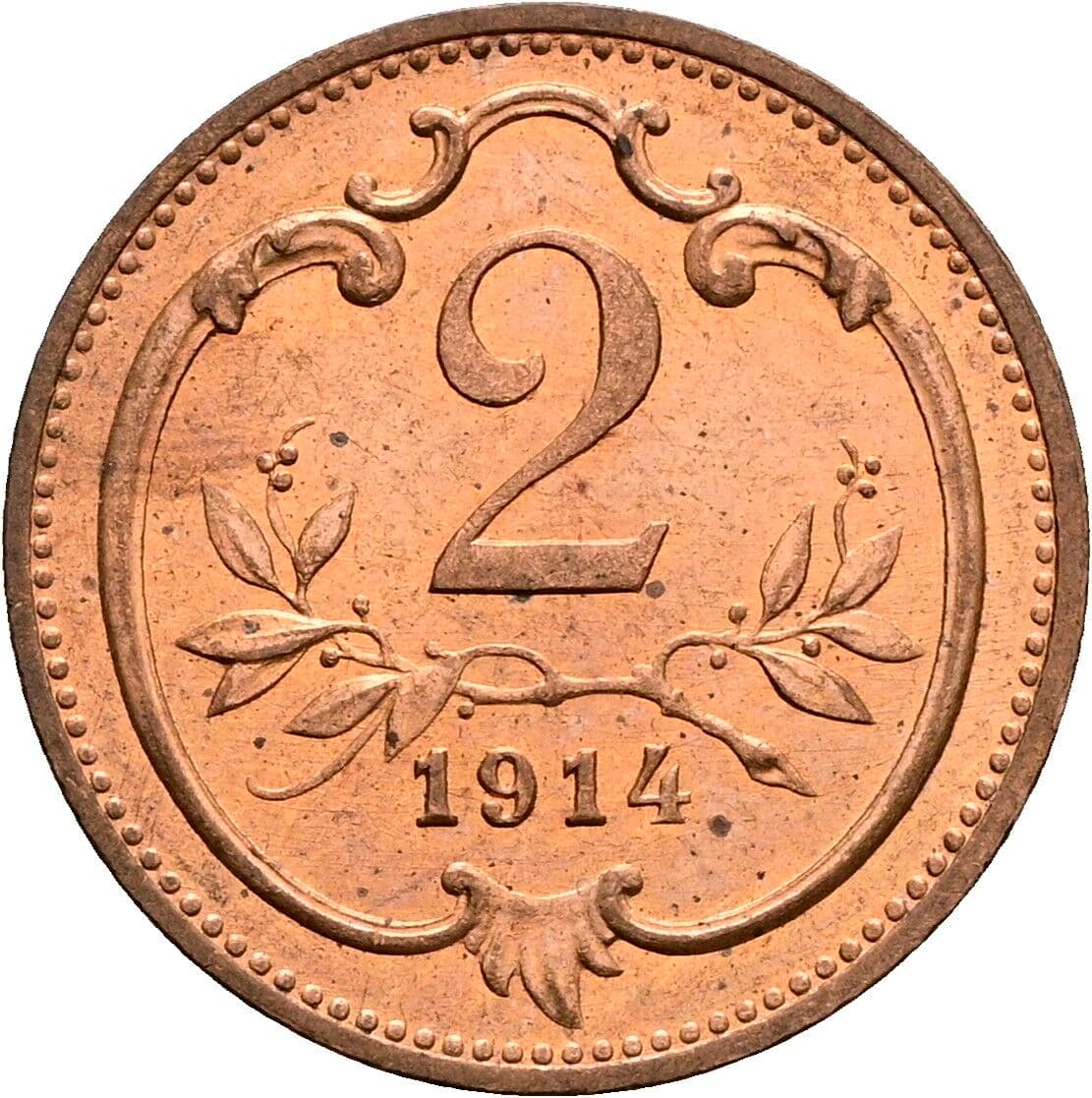 2 Heller Franz Joseph I. 1848-1916 1914 – Vorderseite