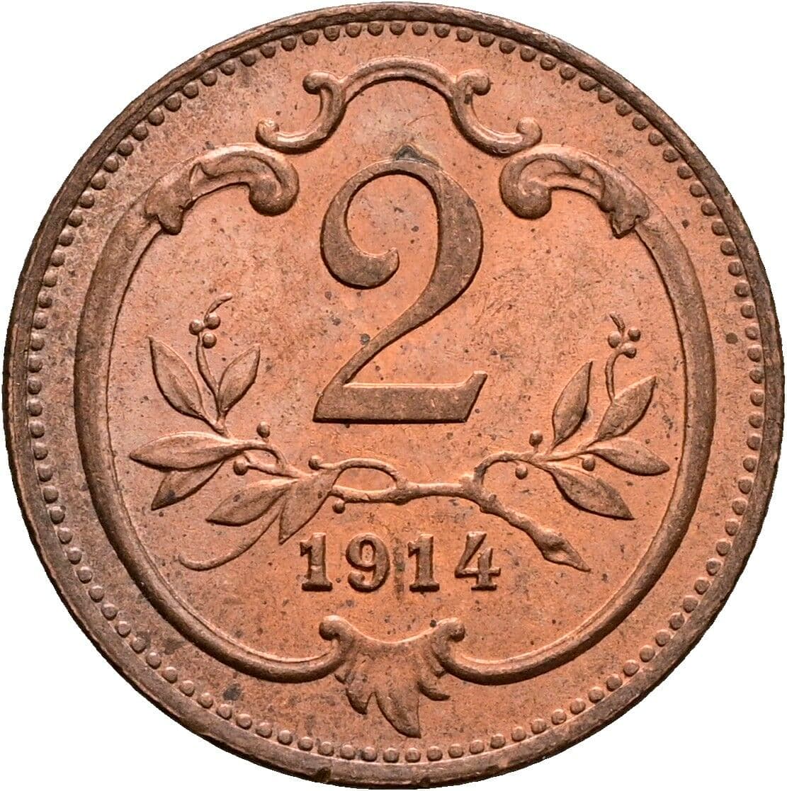 2 Heller Franz Joseph I. 1848-1916 1914 – Vorderseite
