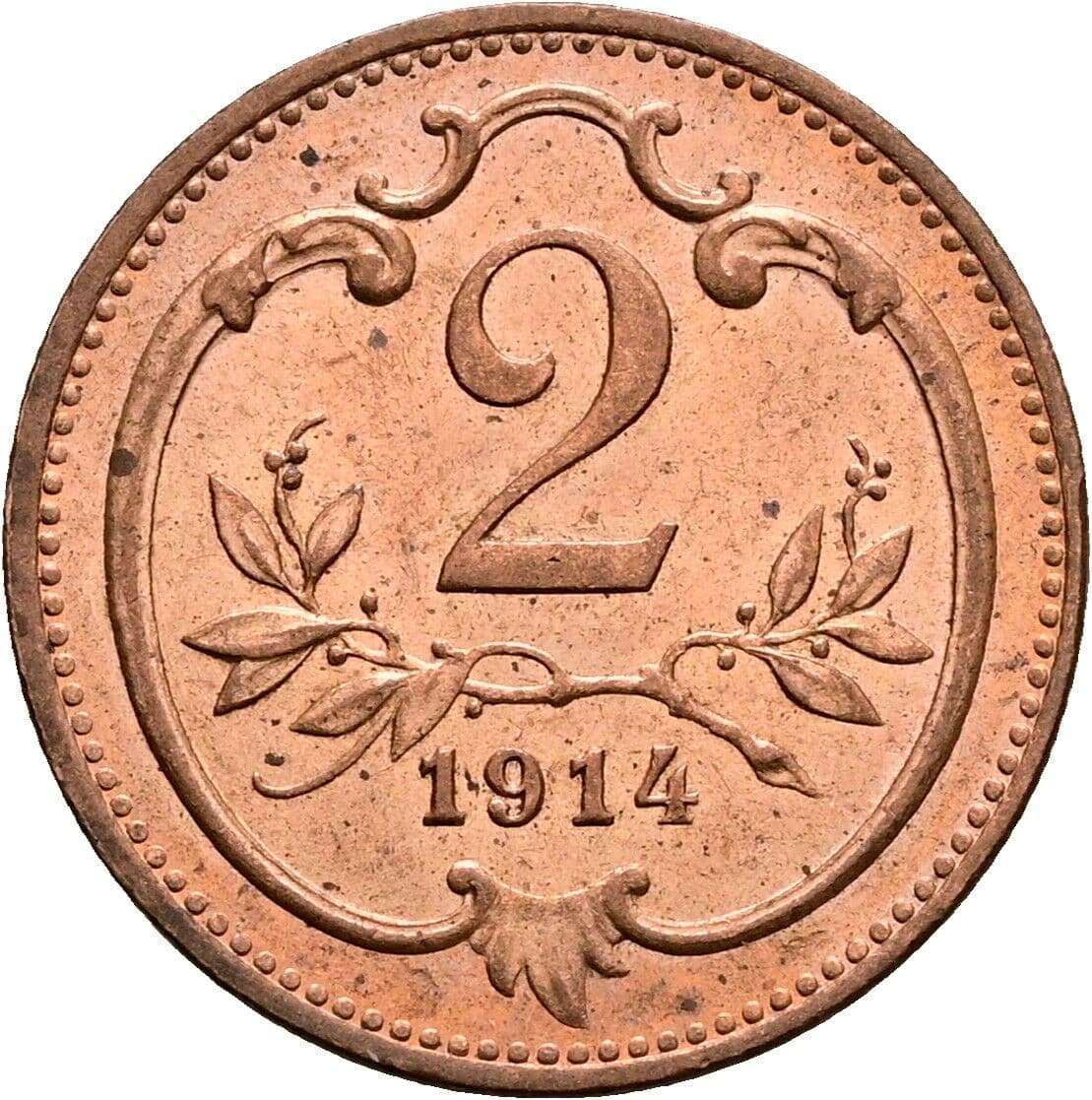 2 Heller Franz Joseph I. 1848-1916 1914 – Vorderseite