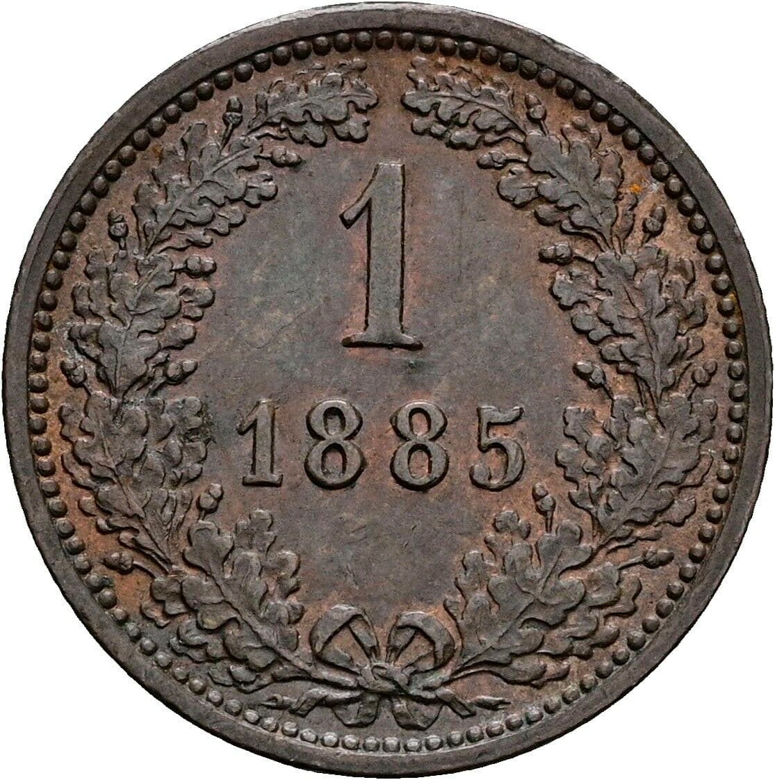 1 Kreuzer Franz Joseph I. 1848-1916 1885 – Vorderseite