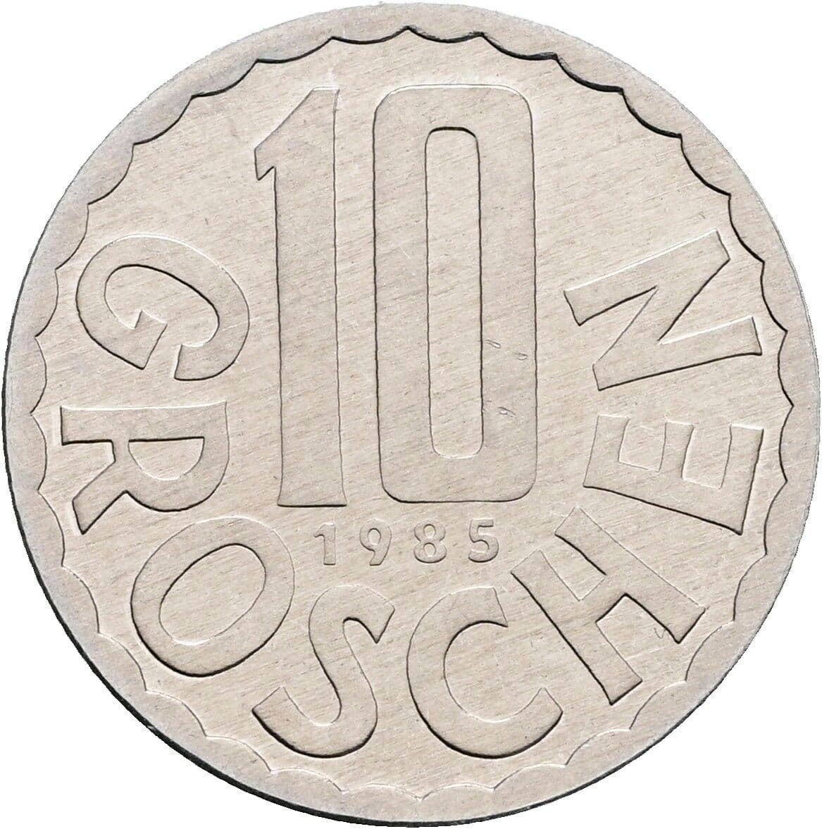 10 Groschen 1985 – Vorderseite