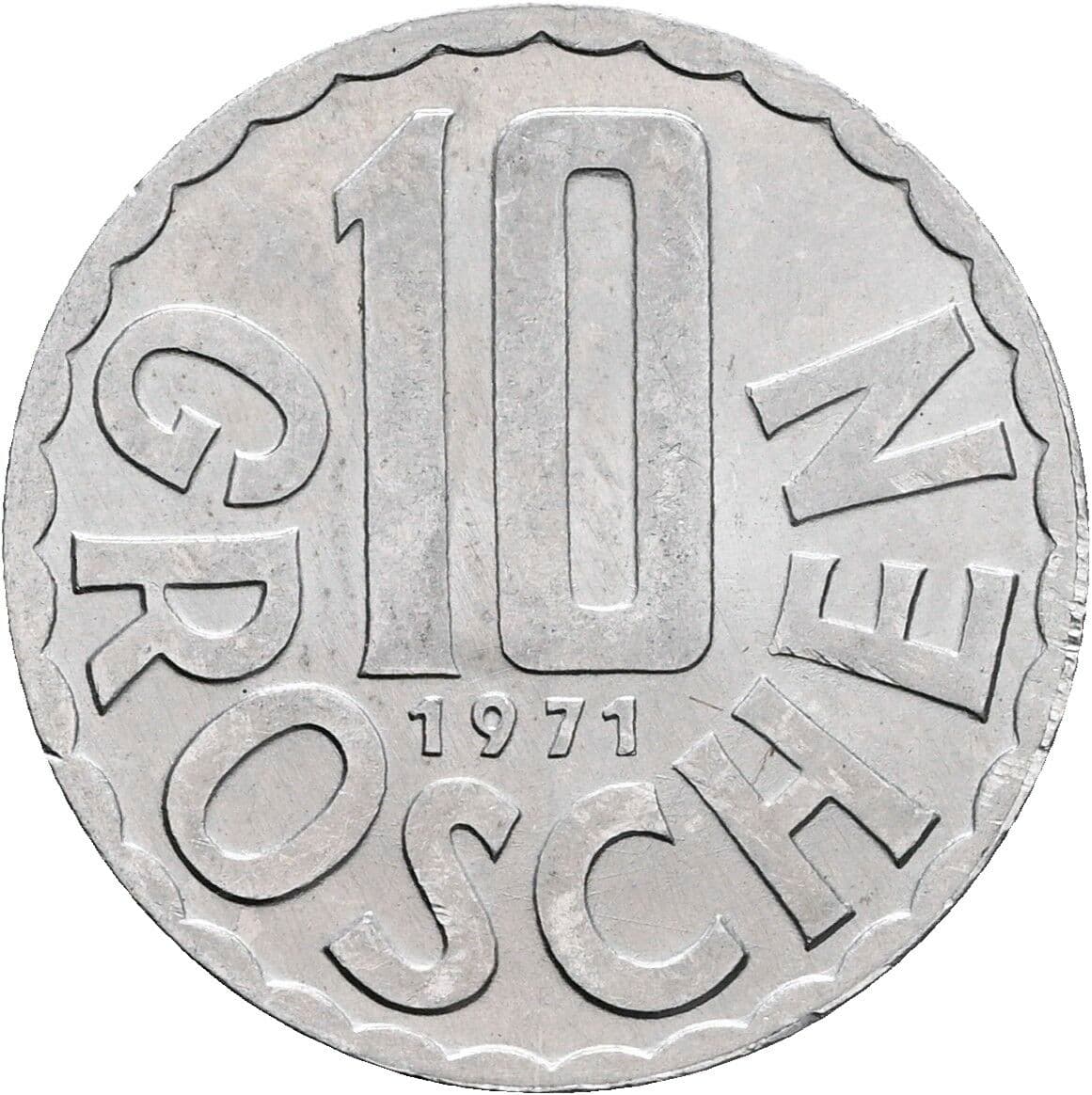 10 Groschen 1971 – Vorderseite
