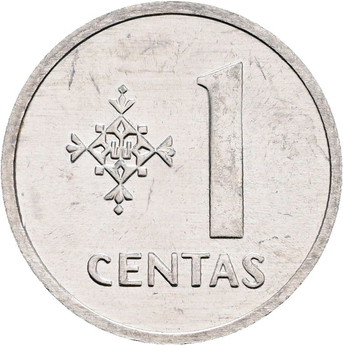 1 Centas 1991 – Vorderseite