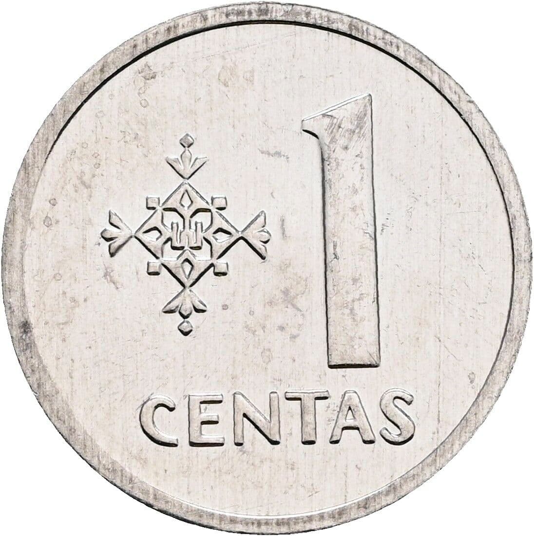1 Centas 1991 – Vorderseite