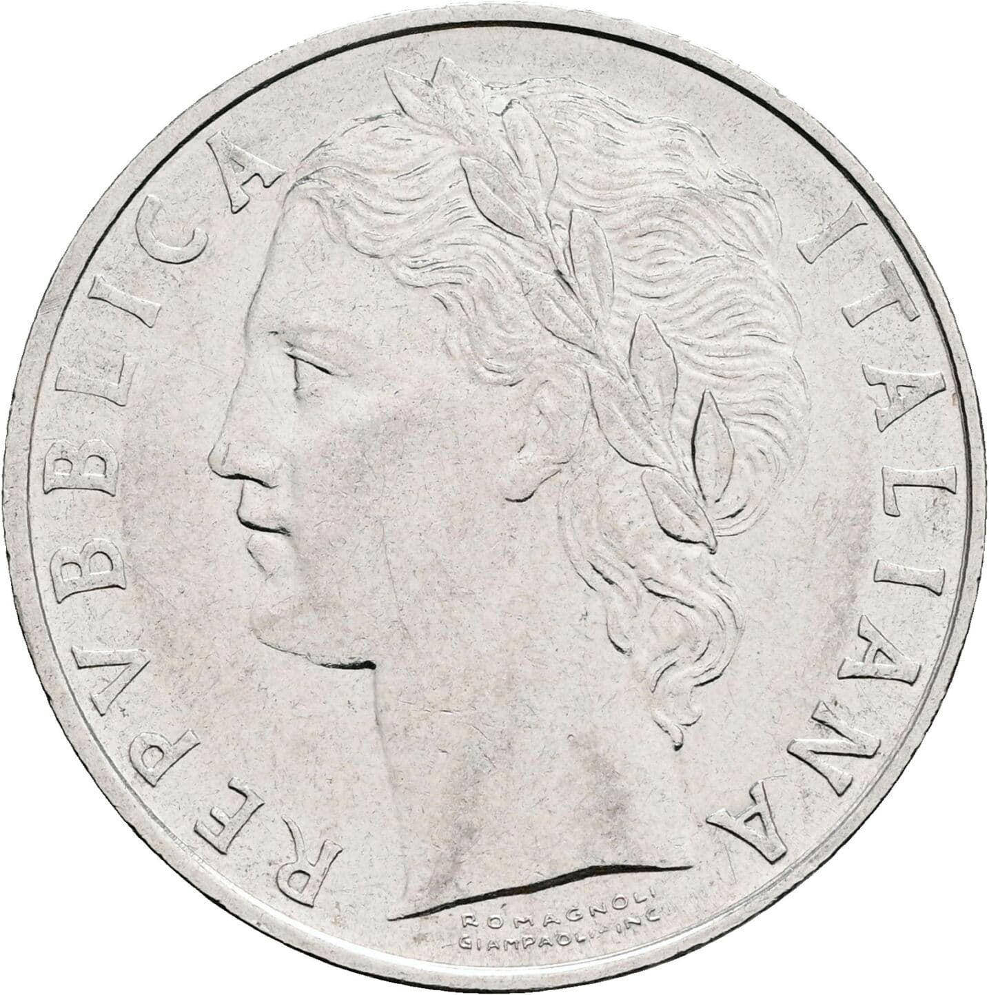 100 Lire 1975 – Vorderseite