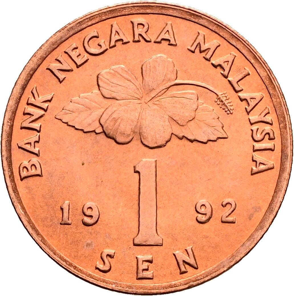 1 Sen 1992 – Vorderseite