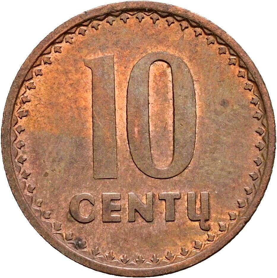 10 Centu 1991 – Vorderseite