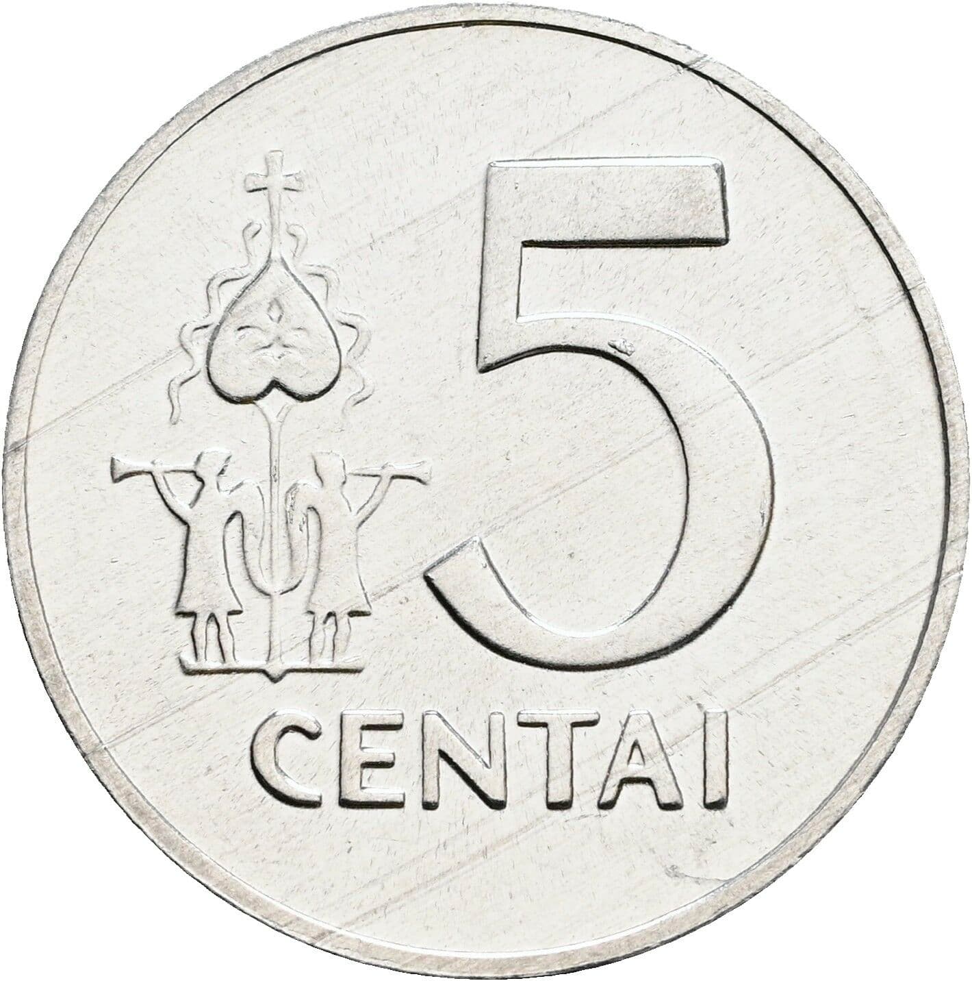 5 Centai 1991 – Vorderseite