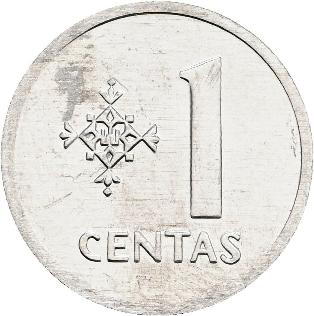 1 Centas 1991 – Vorderseite