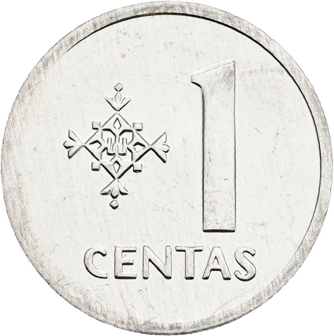 1 Centas 1991 – Vorderseite