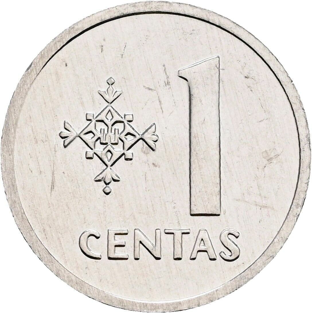 1 Centas 1991 – Vorderseite