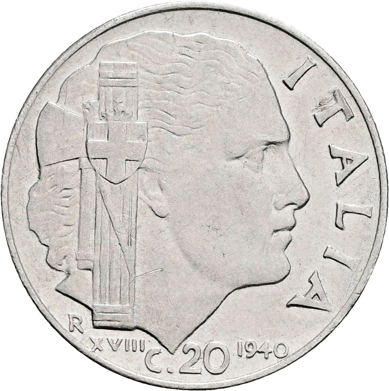 20 Centesimi Vittorio Emanuele III. 1900-1946 1940 – Vorderseite