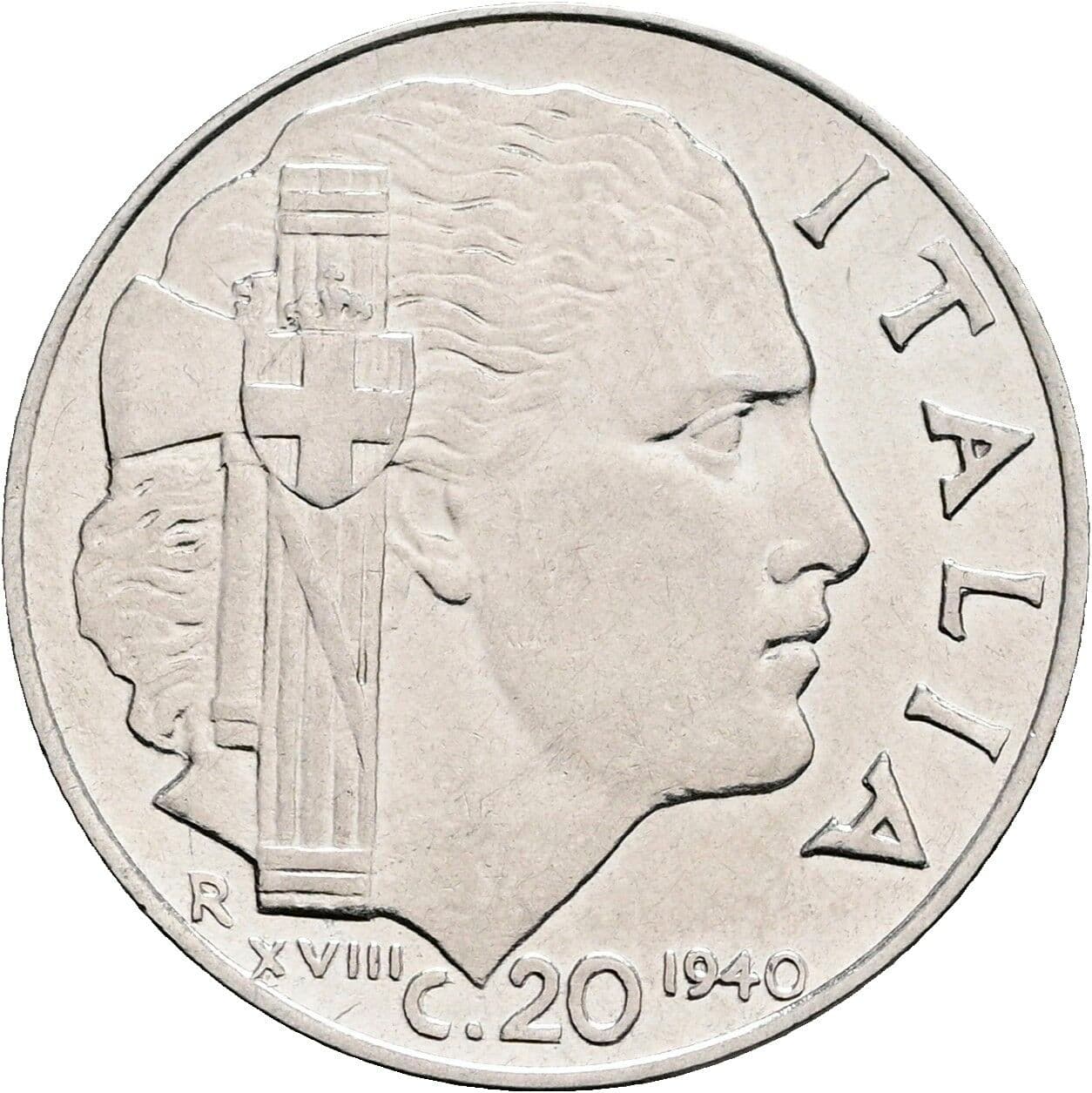 20 Centesimi Vittorio Emanuele III. 1900-1946 1940 – Vorderseite