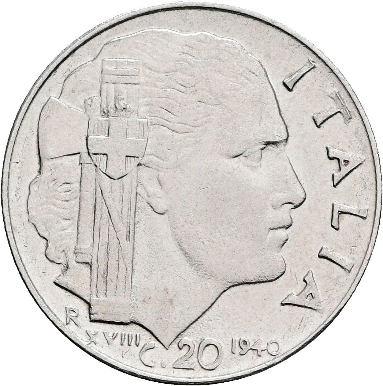 20 Centesimi Vittorio Emanuele III. 1900-1946 1940 – Vorderseite