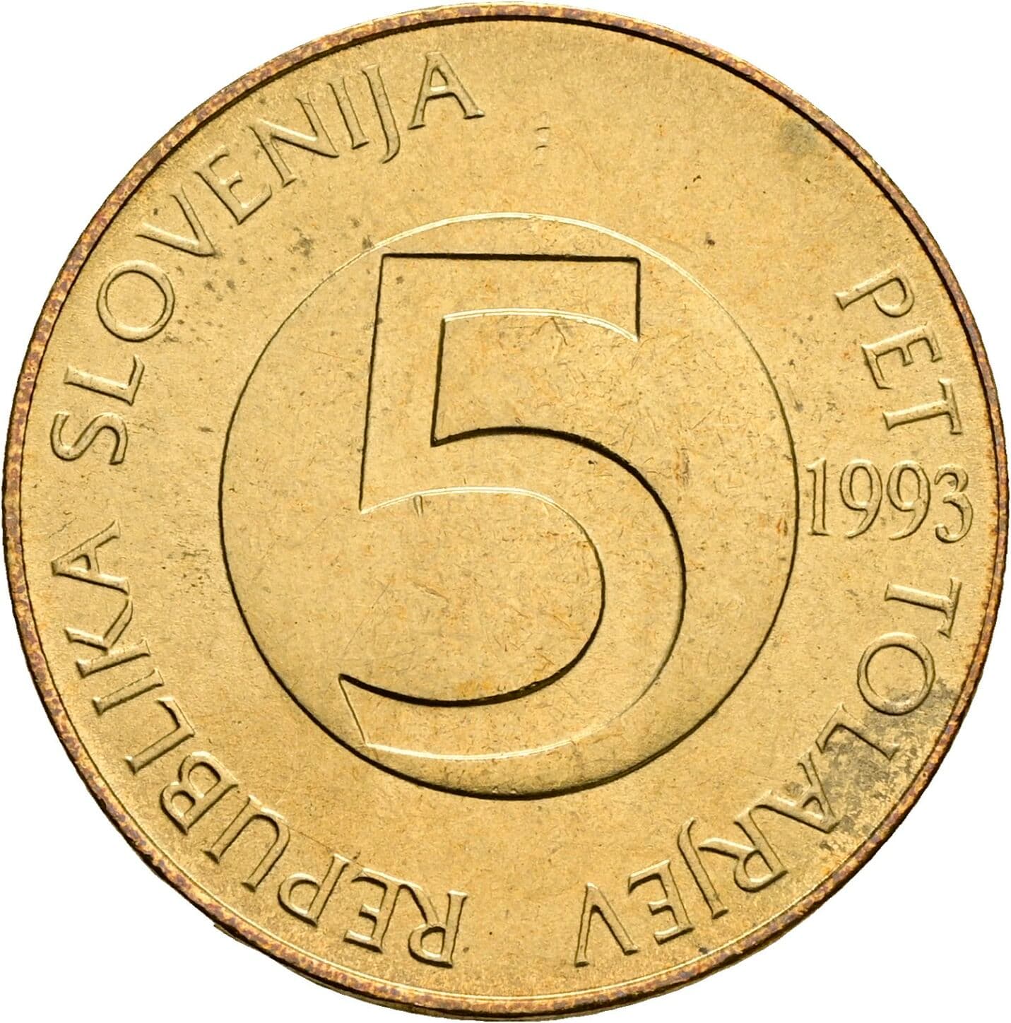5 Tolarjev 1993 – Vorderseite