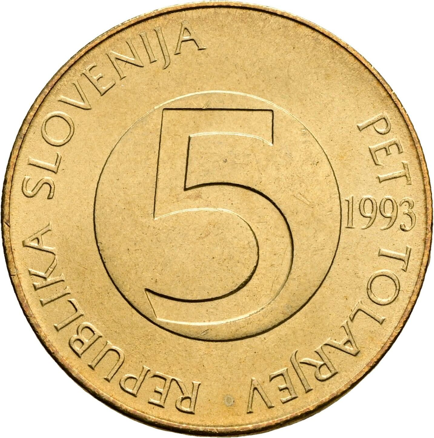 5 Tolarjev 1993 – Vorderseite