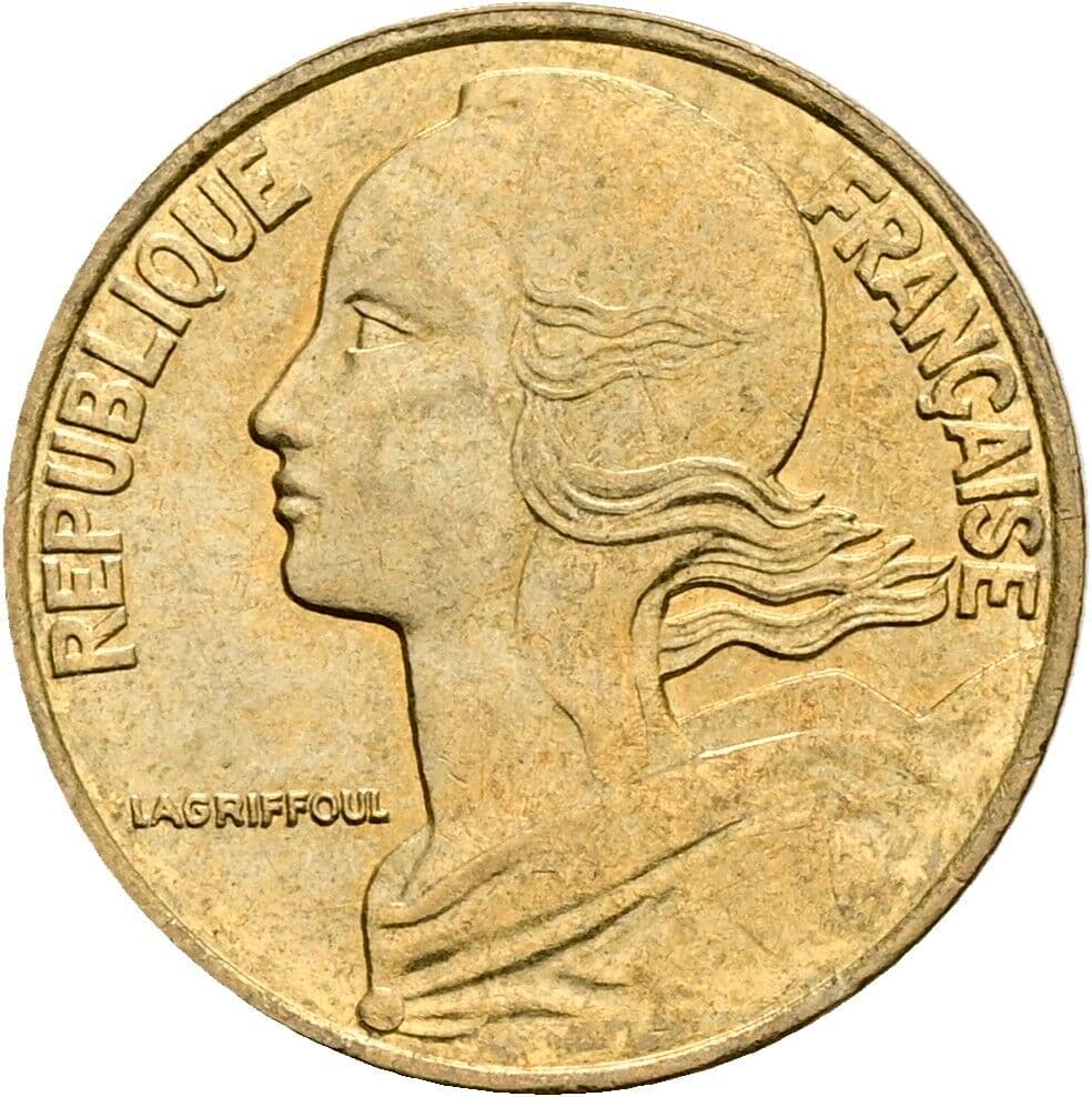 5 Centimes 1992 – Vorderseite