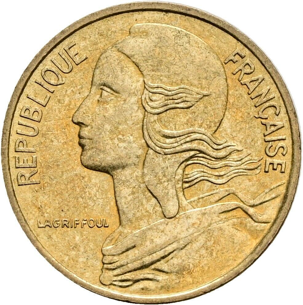 5 Centimes 1987 – Vorderseite