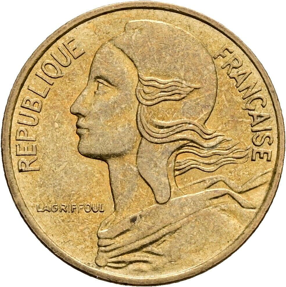 5 Centimes 1987 – Vorderseite