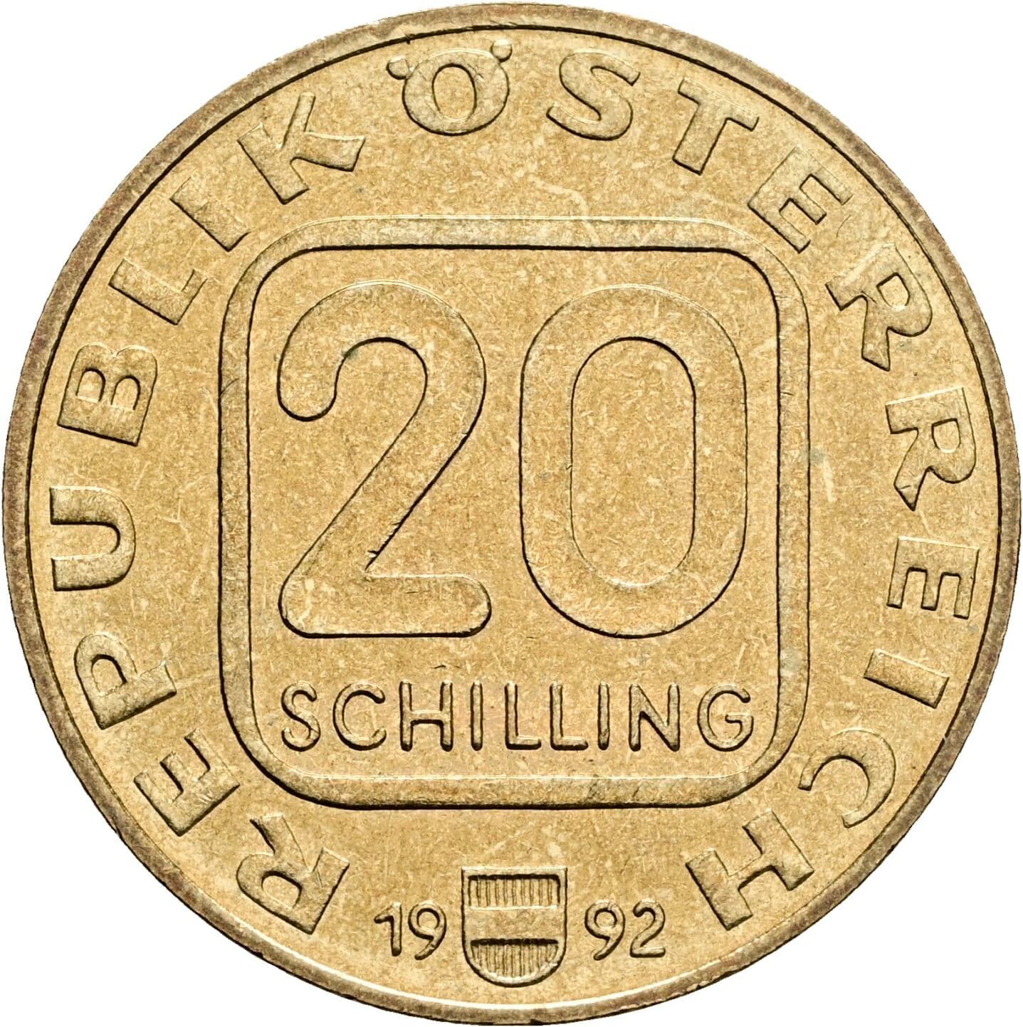 20 Schilling 1992 – Vorderseite